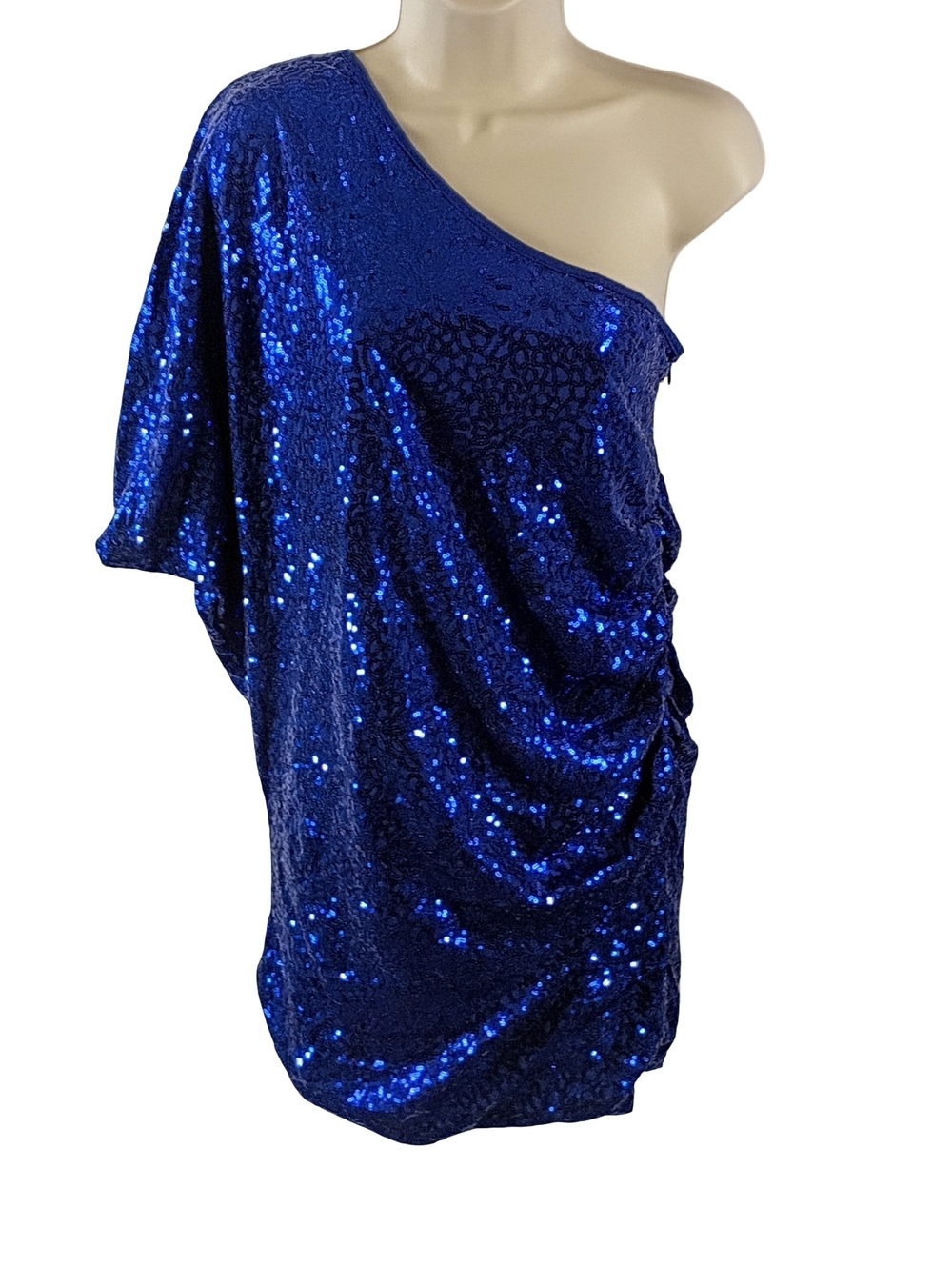 Windsor One-Shoulder Sequin Dress - Cobalt Blue